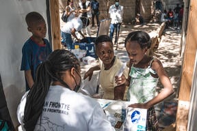 Annette Souffrant at the mobile clinic