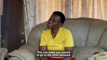 Phumzile, MSF patient testing the Pocket Clinic - ENGLISH