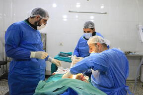 MSF response to the earthquakes through Atmeh Hospital