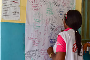 Hand-washing awareness activities in Mora, Far-North Region, Cameroon