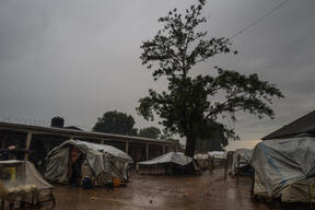 Tents for displaced people in Elevage