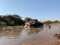 Belongings in floods waters