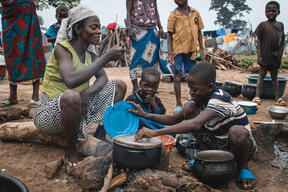 IDP cooking,  Ortese camp Benue State