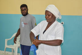 Hand-washing awareness activities in Mora, Far-North Region, Cameroon