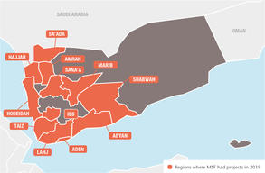 Yemen MSF projects in 2019