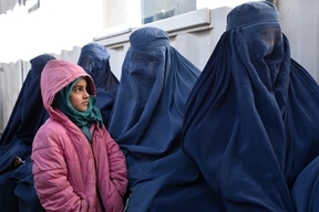 Women waiting for post-natal and family planning consultations in Ahmad Shah Baba hospital, Kabul
