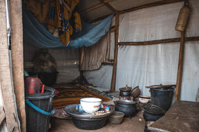 Inside a displacement tent - Mbawa camp, Benue State