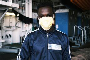 Seydou, a survivor on board the Geo Barents