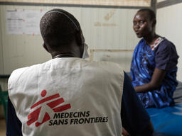 Nyasunday visiting MSF hospital after becoming infected with hepatitis E