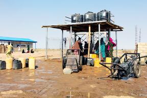 Water pipe in Pulka IDP camp