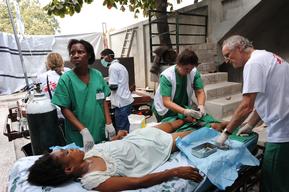 Carrefour makeshift hospital