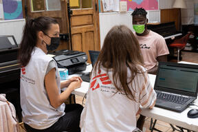 Covid-19 vaccination in Paris and its suburbs for homeless and migrant people.