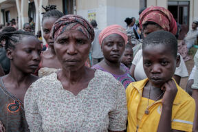 Displaced people from Goma in Minova