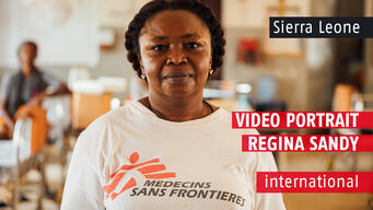 Portrait video interview with MSF Nursing Team Supervisor Regina Sandy