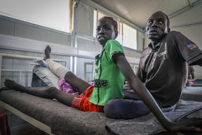 Arnal Lual, a snakebite patient in the post-op ward