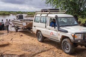Tropical storm causing floods and cholera