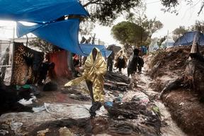 Moria Reception Centre in Lesbos, Greece