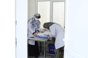 (DR-TB) Patient Diagnose and Treatment | MSF Nurse Taiba Azizi (front) & Aziza Khushal (back)