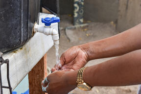 Hand-washing activities in Mora, Far-North Region, Cameroon