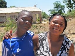 Gibson with Linnet Kadzere, sister-in-law.JPG