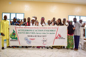 Hand-washing awareness activities in Mora, Far-North Region, Cameroon