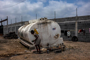 Shelter under construction in Reynosa, Mexico