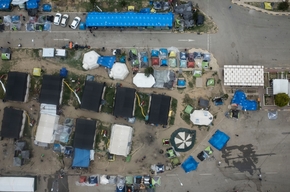 Aerial View of Refugee camp near Polykastro