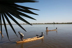 Fishing boats in Kawaye Area, Chad