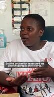Lindokuhle, MSF patient testing the Pocket Clinic - ENGLISH VERTICAL