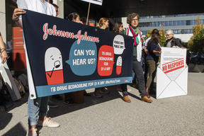 Protest in front of J&J, Switzerland