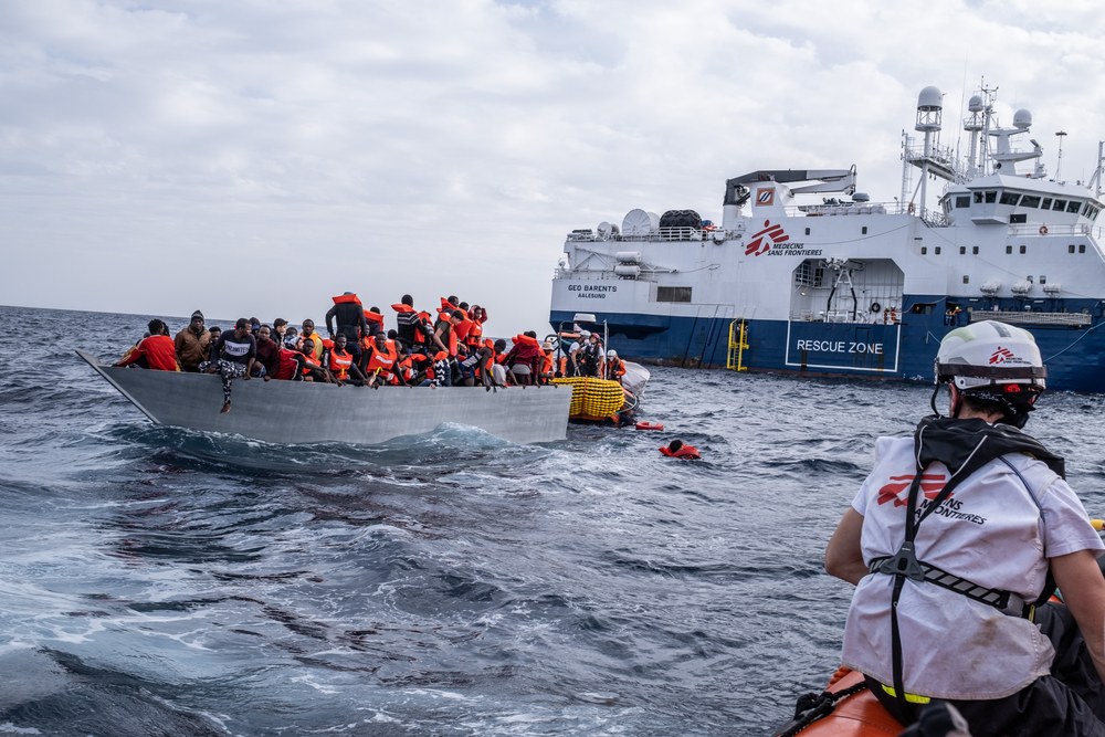 Central Mediterranean Sea: In November, 99 survivors were rescued by the Geo Barents at approx. 30 miles from the Libyan shores. At the bottom of the overcrowded wooden boat, 10 people were found dead.