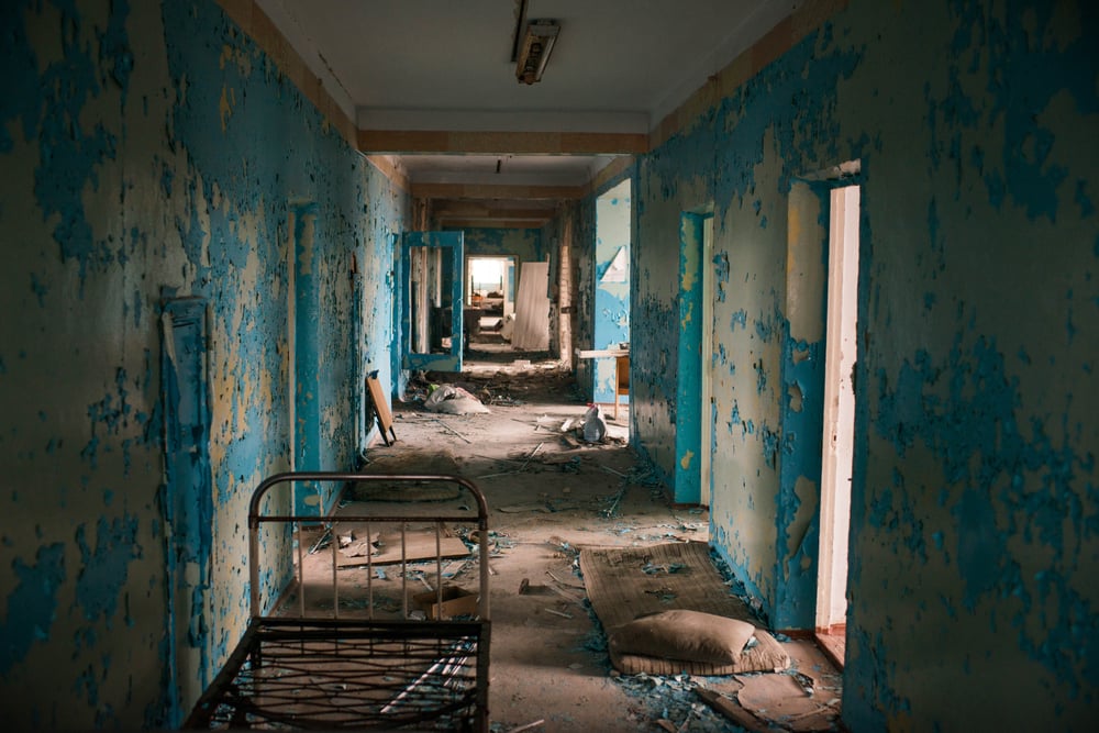 Nemocnice v Chersonské oblasti, Ukrajina, 2023. Foto: Colin Delfosse