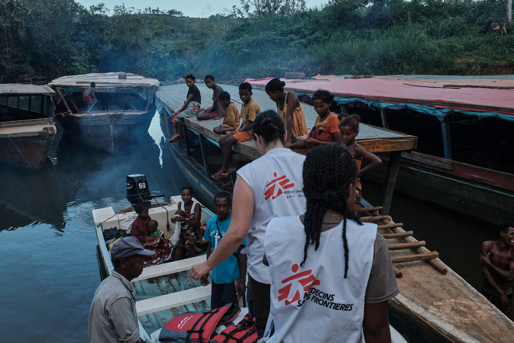 This image shows one of our contexts severely affected by the climate crisis, Ambodrian i’Sahafary, a village only accessible by boat where MSF set-up a moblie clinic following damage by the cyclones in Nosy Varika and the surrounding area.