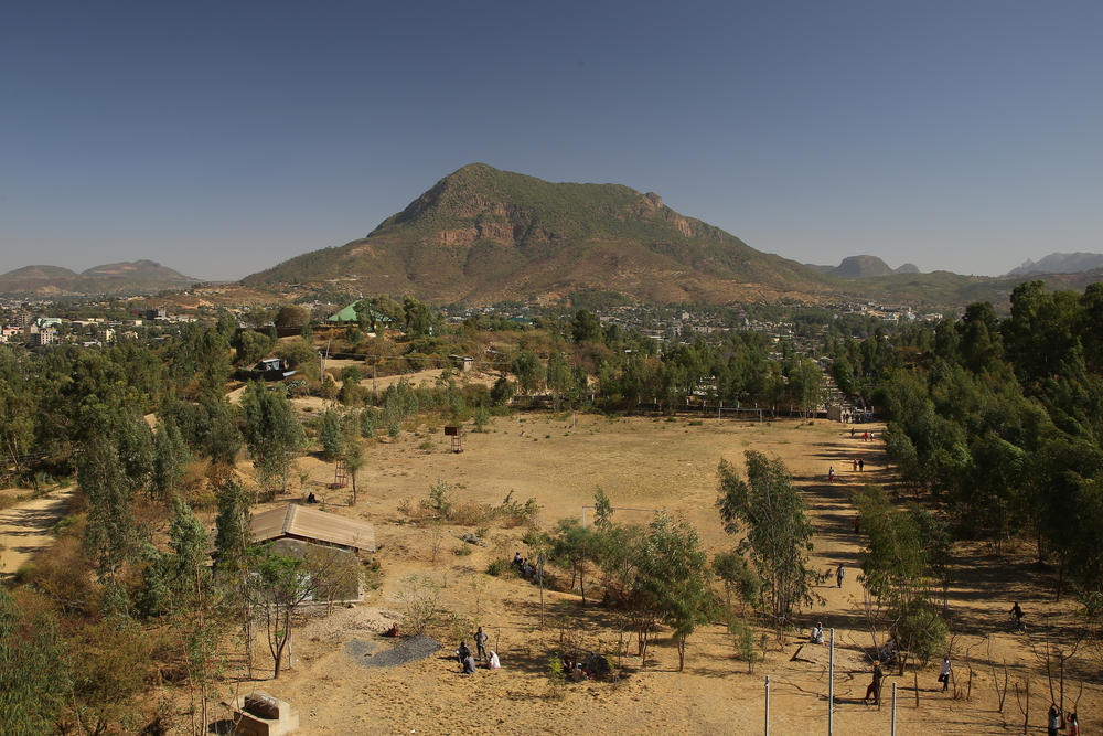 Panoramic view of the city of Adwa, in central Tigray, northern Ethiopia.