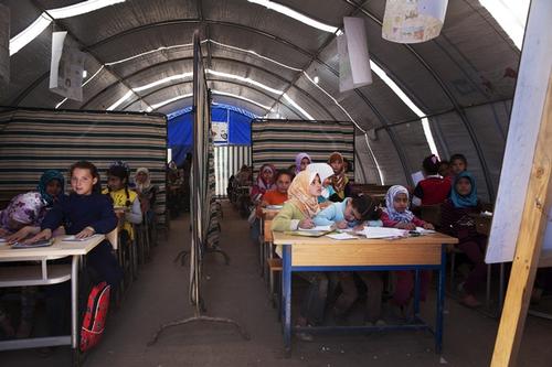 Transit camp in Aleppo province