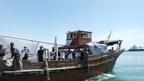MSF boat carrying urgent medical aid and staff